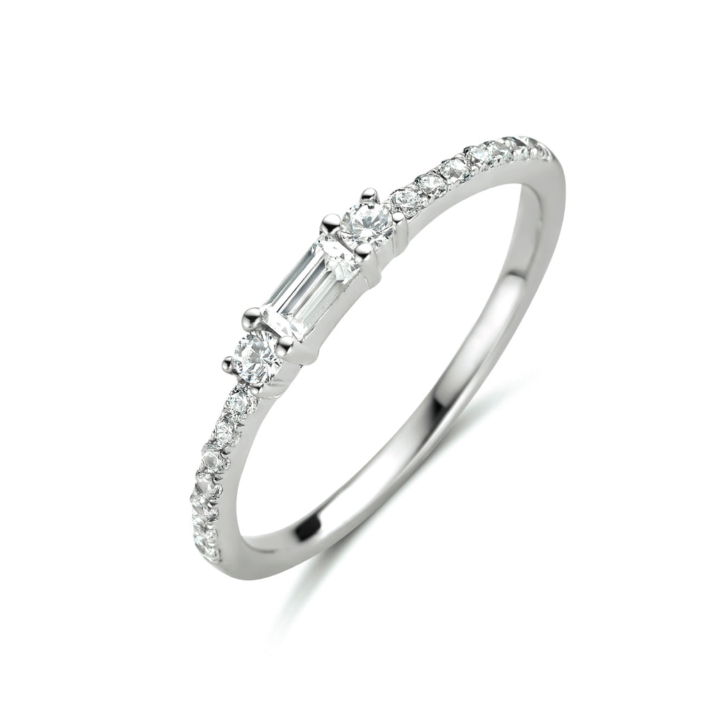 Ring Trilogie Zirkonia Silber rhodiniert