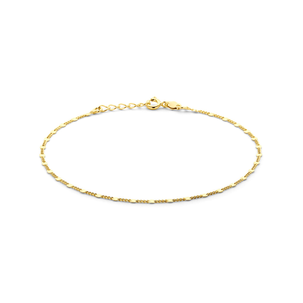 Fußkettchen 2,3 mm 24 + 2 cm 3 Mikron versilbert (gelb)