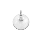 graveerhanger poli/mat zirkonia 14 mm zilver gerhodineerd