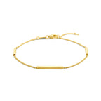 armband balkjes 17 – 19 cm 14K geelgoud - blok/staaf/buis/driehoek