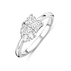 Ring Toi-et-moi Zirkonia Silber rhodiniert