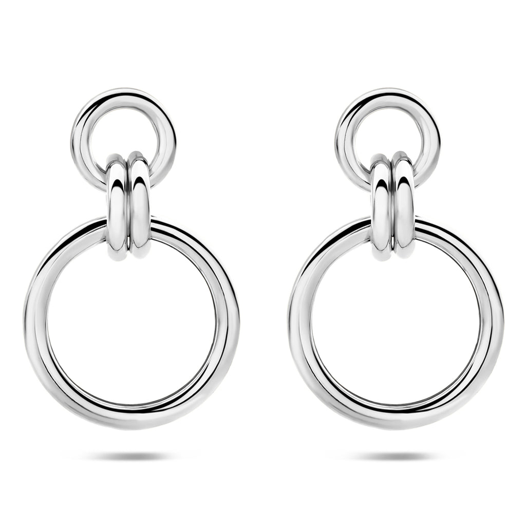 oorhangers 32 mm zilver gerhodineerd - rond