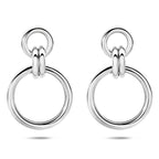oorhangers 32 mm zilver gerhodineerd - rond