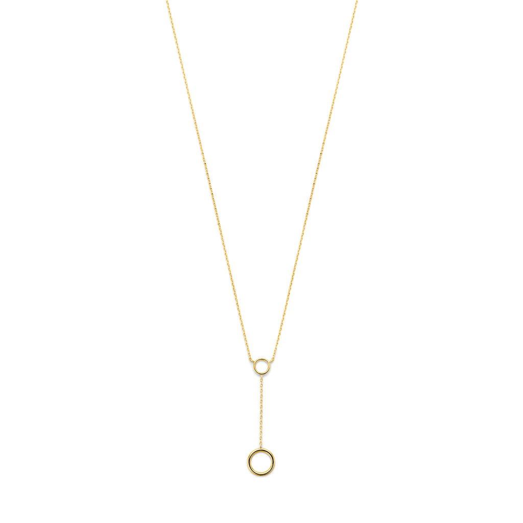 y-collier rondje 40 - 42 - 44 cm 14K geelgoud - rond