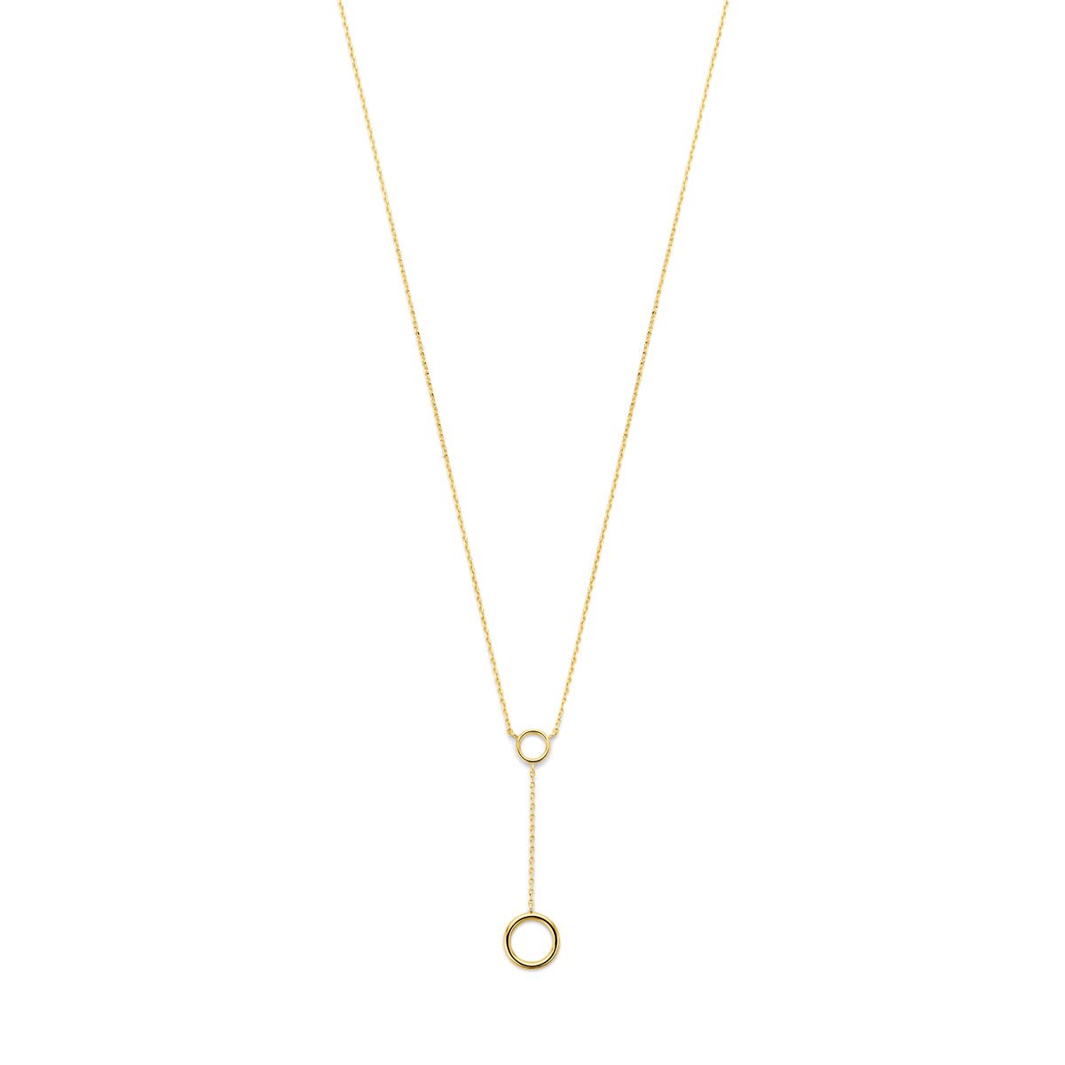 y-collier rondje 40 - 42 - 44 cm 14K geelgoud - rond