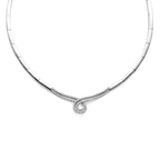 collier zirkonia 42 + 3 cm zilver gerhodineerd