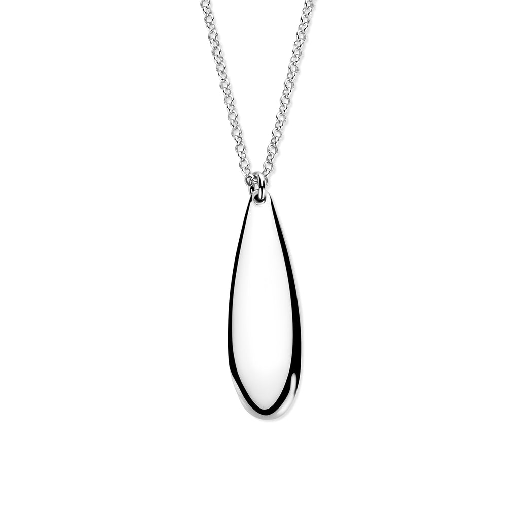 collier druppel 41 + 4 cm zilver gerhodineerd