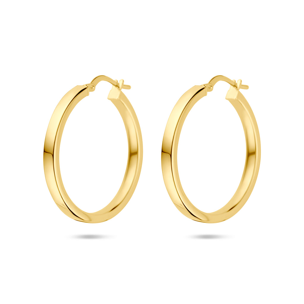 oorringen buis 3 mm Silgold (geel met zilverkern)