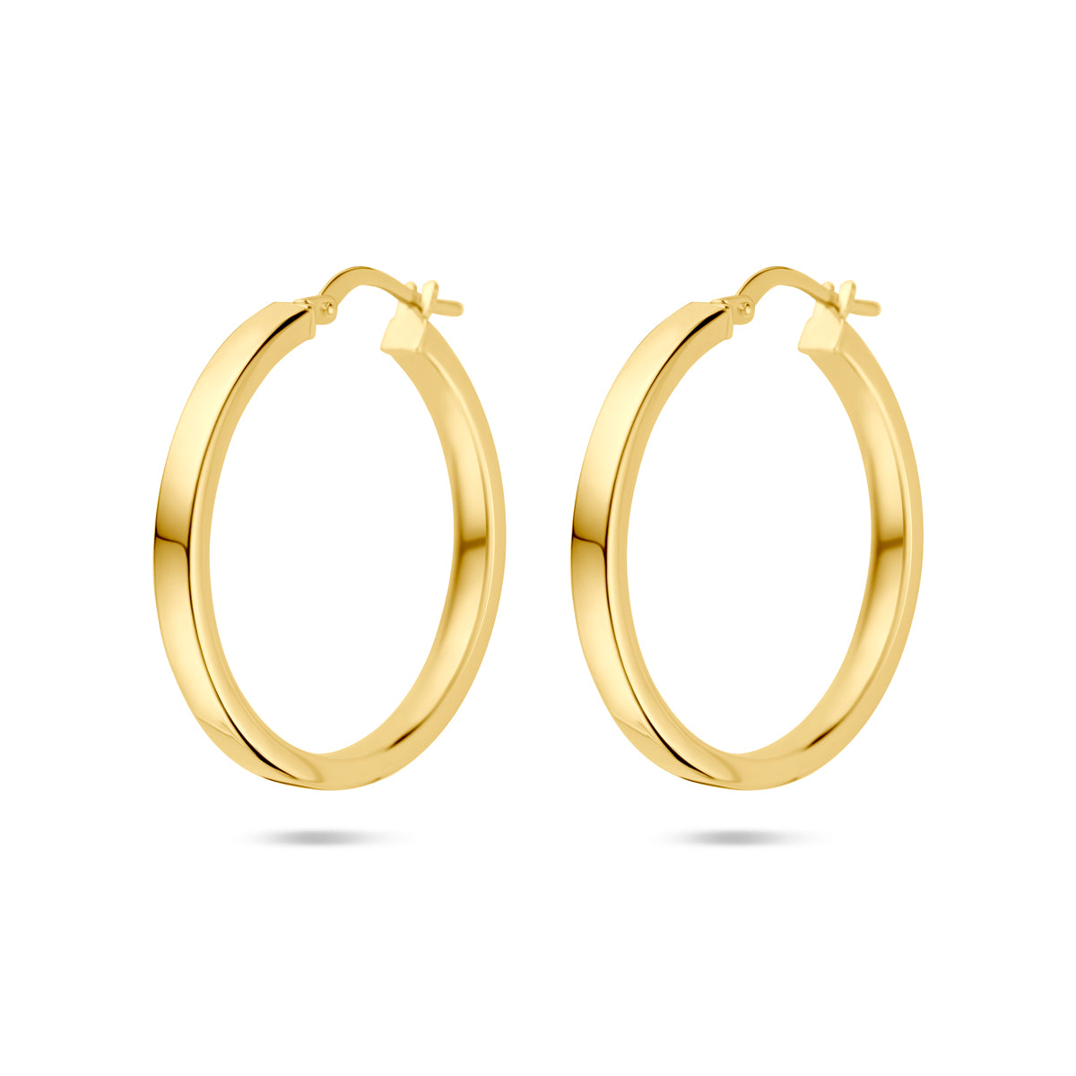 oorringen buis 3 mm Silgold (geel met zilverkern)