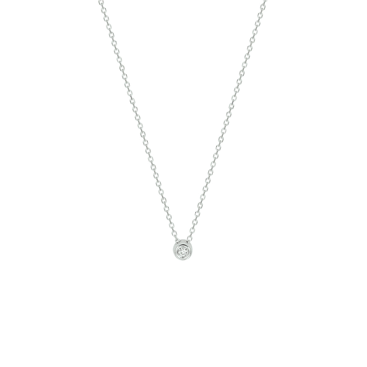 Halskette Diamant 0,02 ct H SI 41 - 43 - 45 cm 14K Weißgold