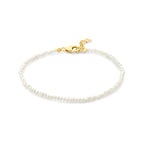 Armband Perlen 16,5 + 2 cm 3 Mikron vergoldet (gelb)