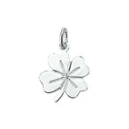 hanger klavertje zilver wit