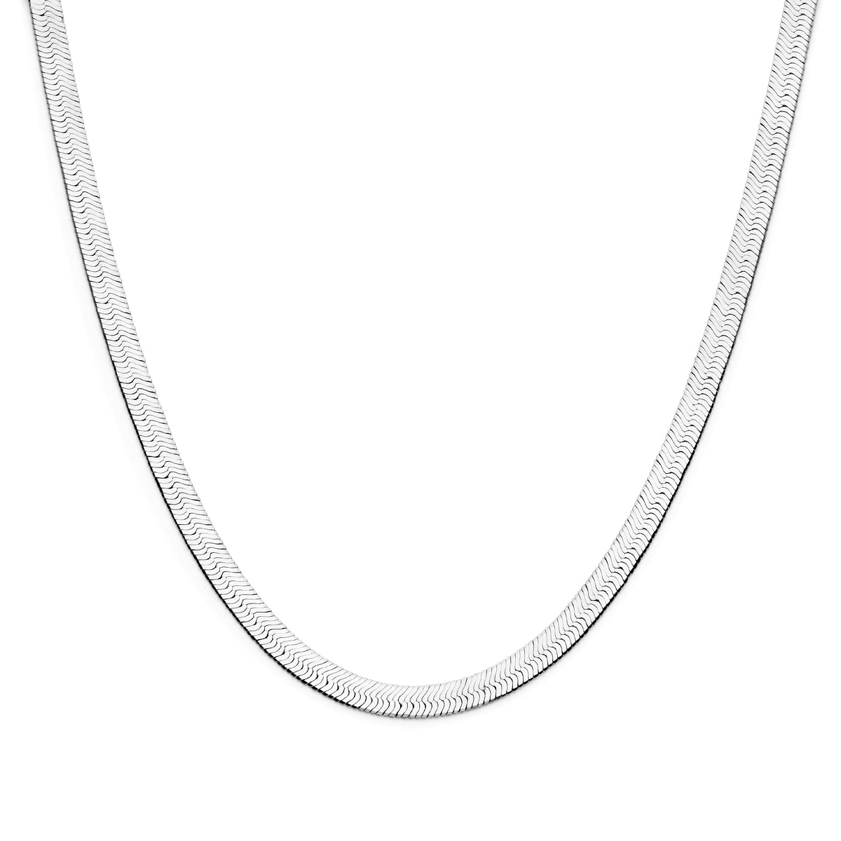 Halskette flach 43 cm rhodiniertes Silber