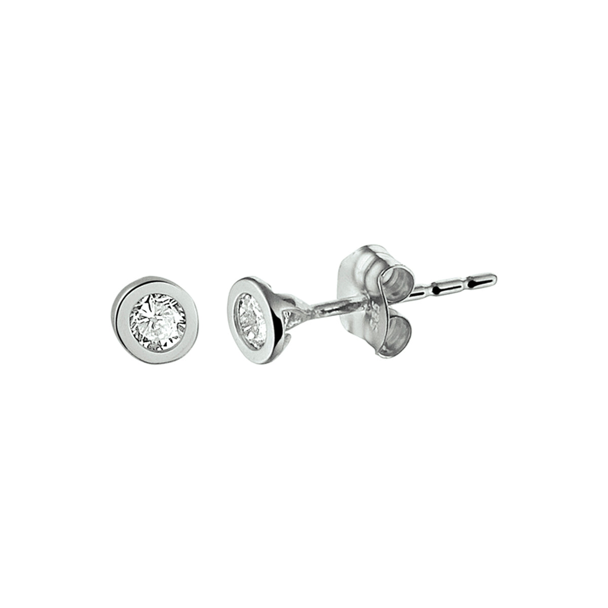 Ohrstecker Zirkonia 14K Weißgold