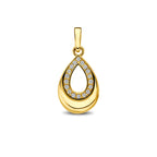 9k hanger druppel zirkonia 14 mm 9K geel - druppel/komma/pegel