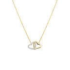 collier hartjes en zirkonia 42 - 45 cm 14K geelgoud