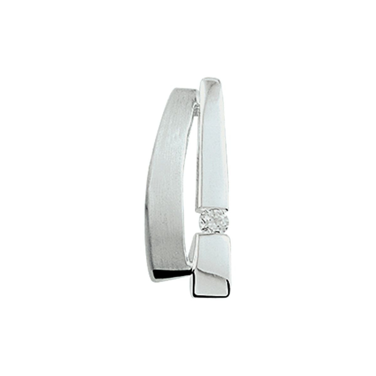 Anhänger Zirkonia Poly/Silber matt rhodiniert