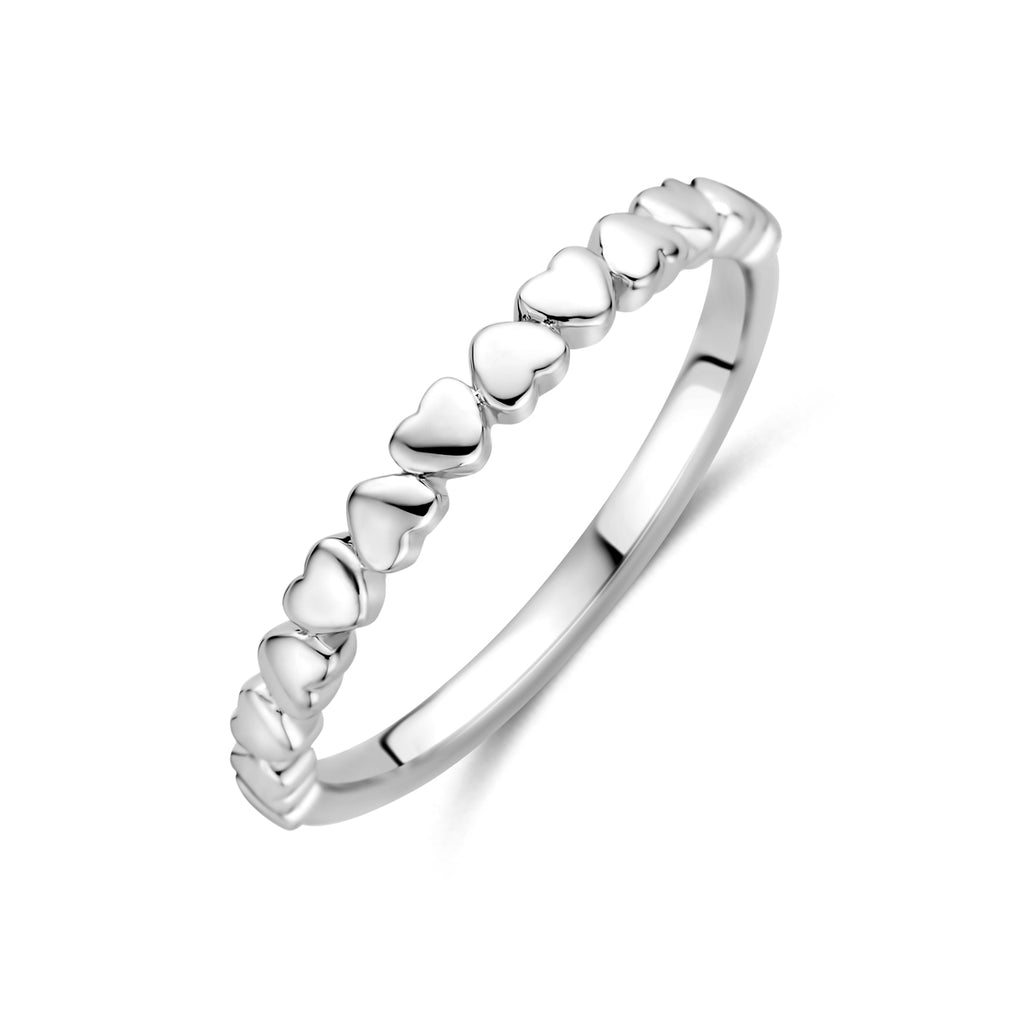 Ring Herzen Silber rhodiniert