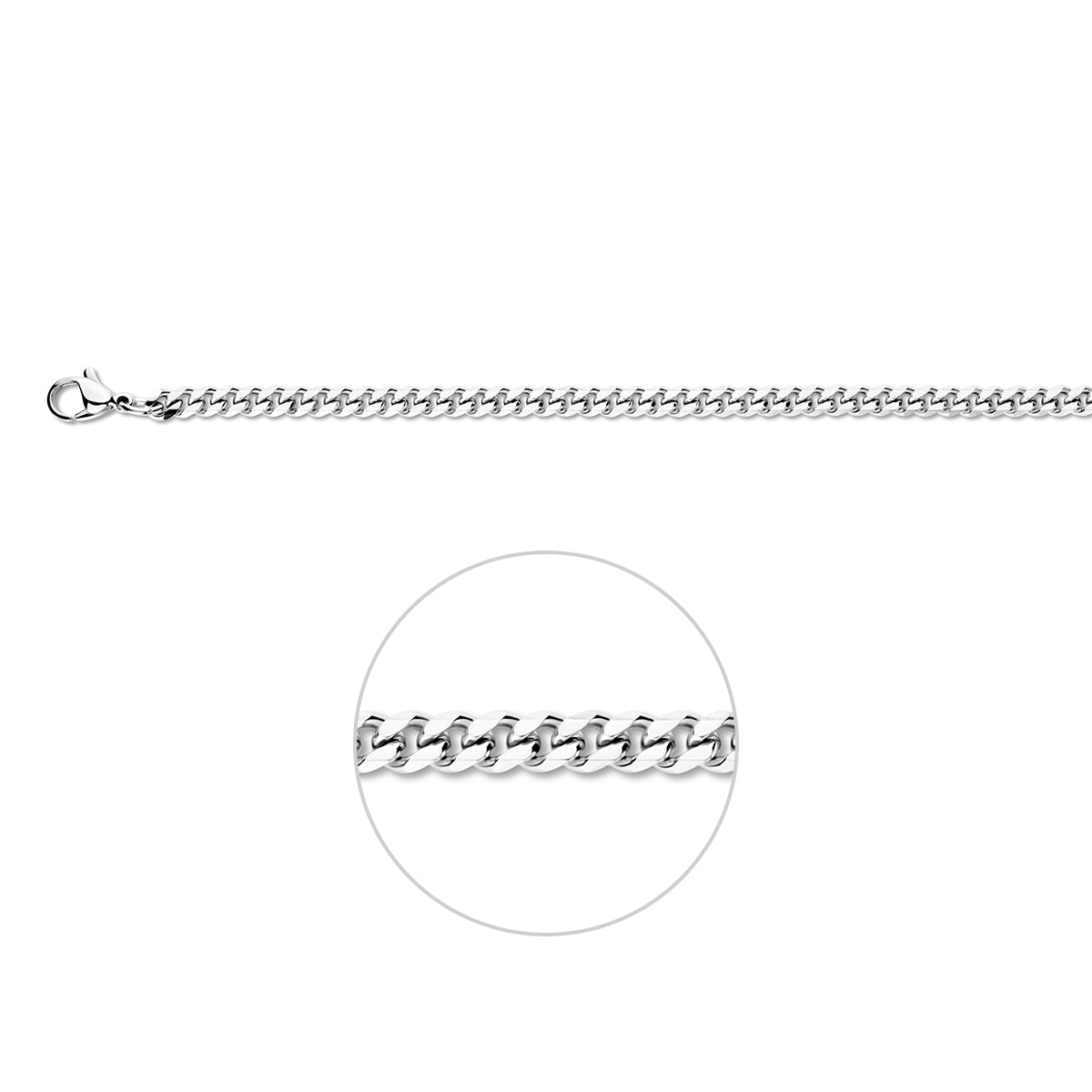 gourmette geslepen 4,3 mm edelstaal