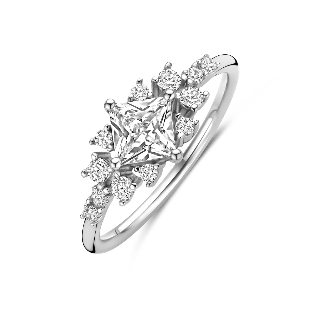 Ring Zirkonia Silber rhodiniert