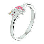 ring eenhoorn emaille zilver gerhodineerd