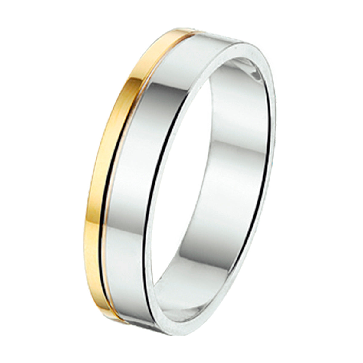 Ring 4 mm ohne Stein Gold mit Silber