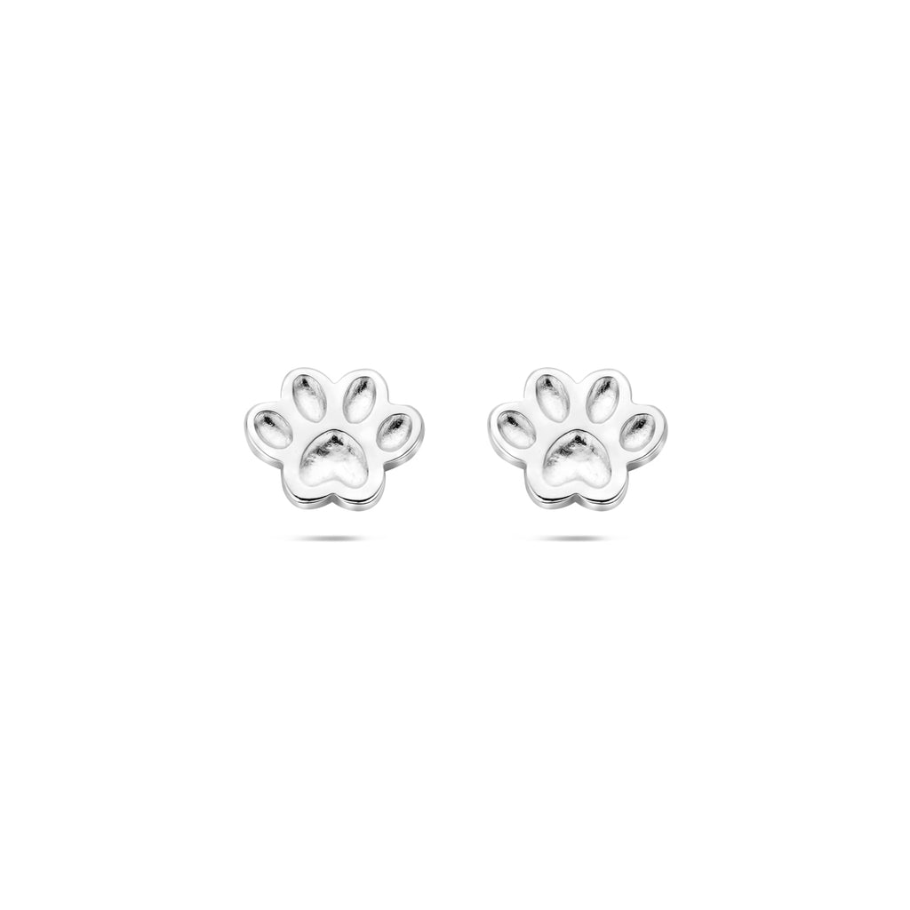 Ohrstecker Hundepfote 6 mm Silber rhodiniert