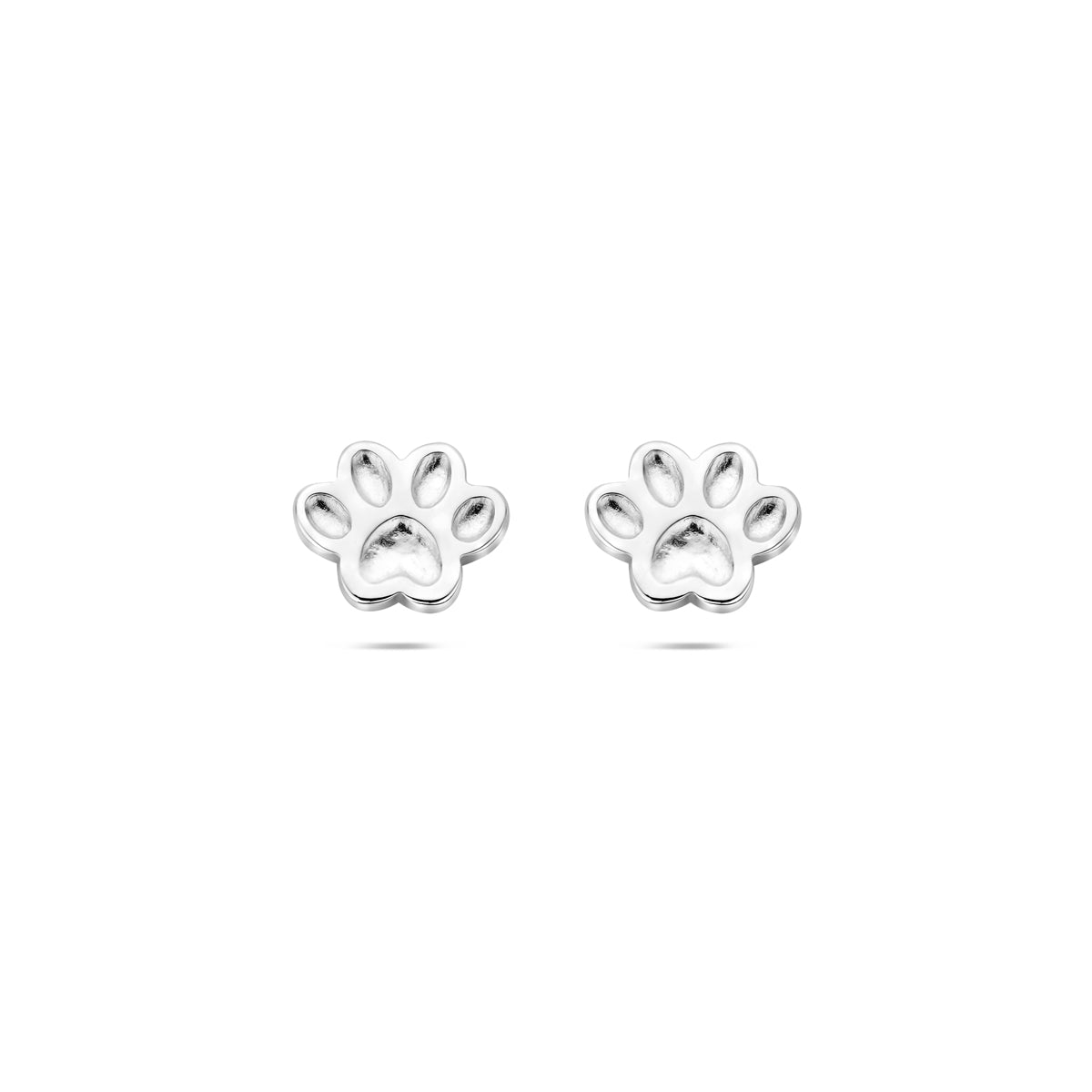 Ohrstecker Hundepfote 6 mm Silber rhodiniert