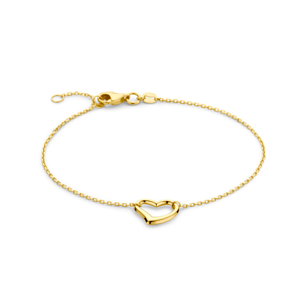 Armband Herz 17 - 19 cm 14K Gelbgold
