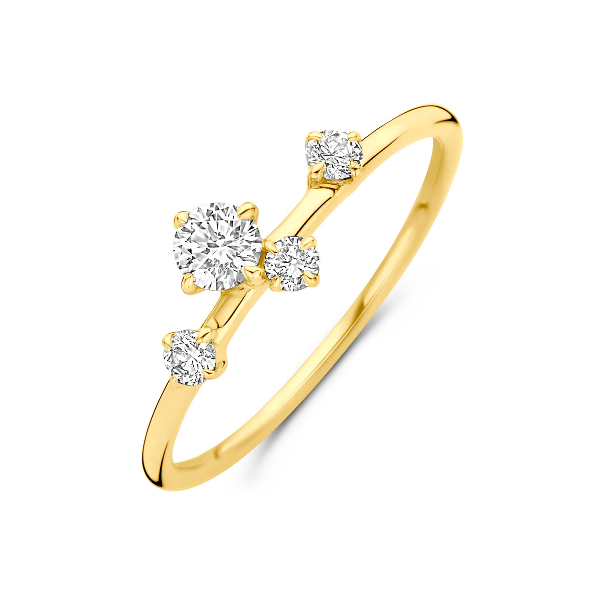 ring lab grown diamant 0.33ct h si 14K geelgoud