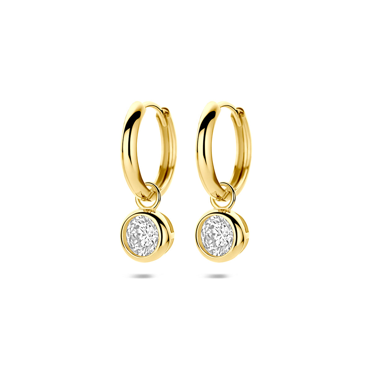 9k Ohrringe Zirkonia 20 mm 9K Gelb