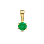 hanger groen agaat 9,5 mm 14K geelgoud