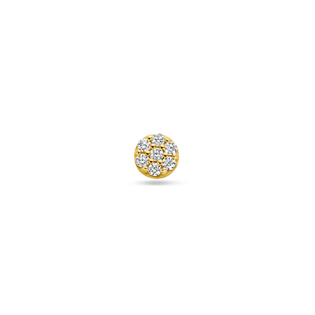Flat Back Piercing Zirkonia 3,5 mm 14K Gelbgold
