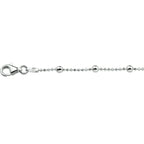 Fußkettchenperlen 24 + 2 cm Silber rhodiniert
