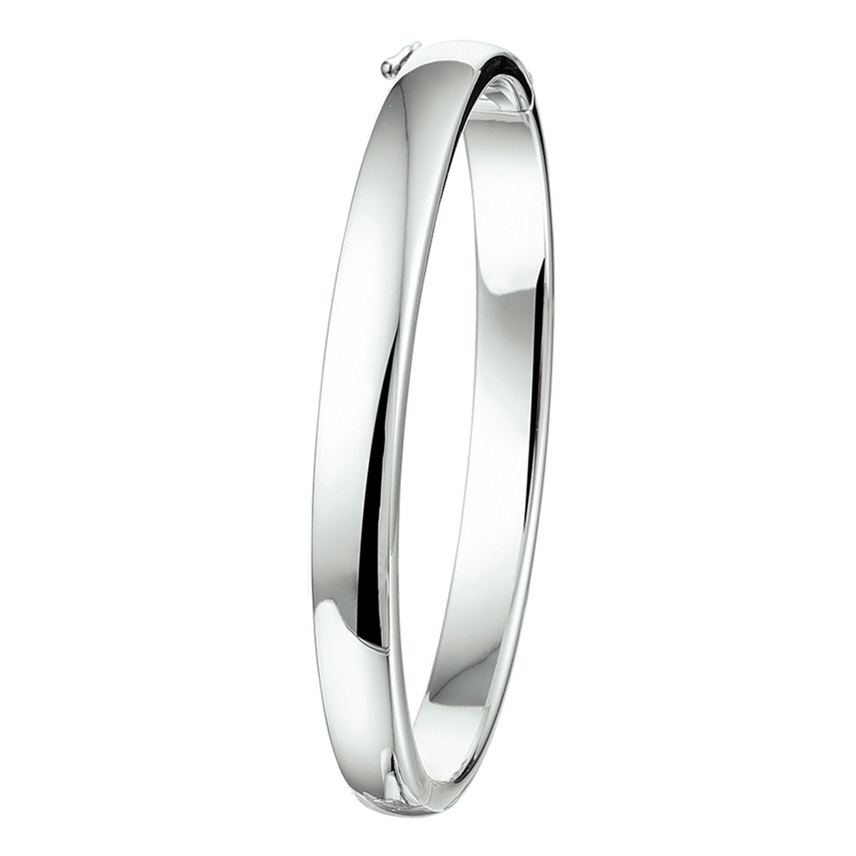 Armreif Scharnier konvexes Rohr 7 x 60 mm Silber rhodiniert