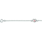 armband hart en roze zirkonia 13 - 15 cm zilver wit
