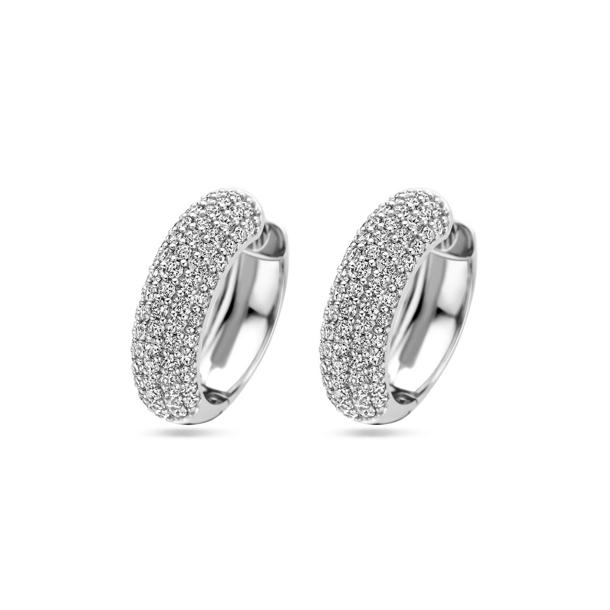 Klappohrringe Zirkonia 21 mm Silber rhodiniert