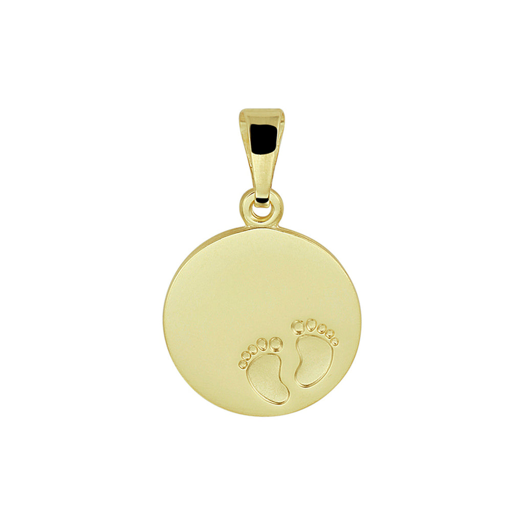 Gravuranhänger Füße 14K Gelbgold