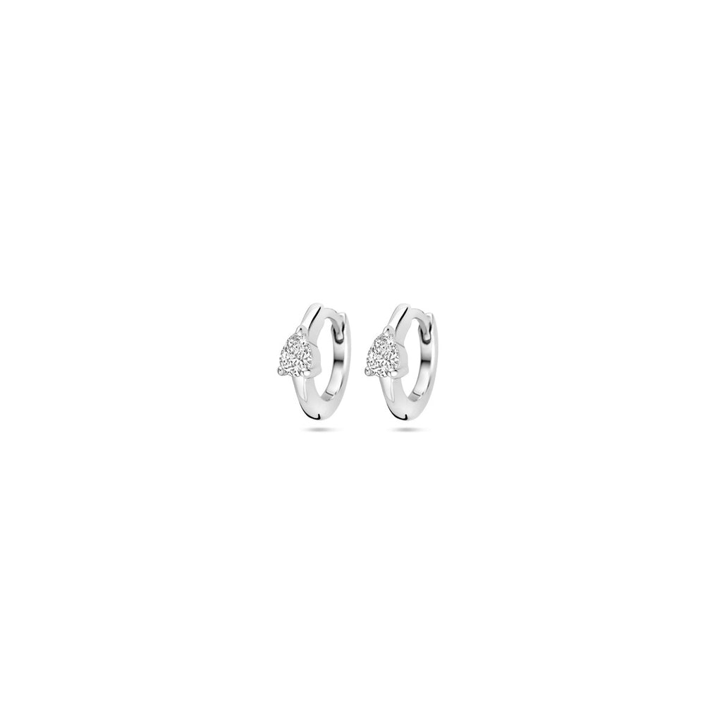 klapoorringen zirkonia 10 mm zilver gerhodineerd