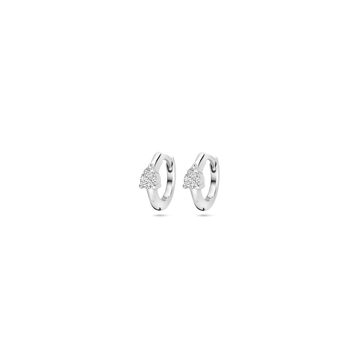 klapoorringen zirkonia 10 mm zilver gerhodineerd