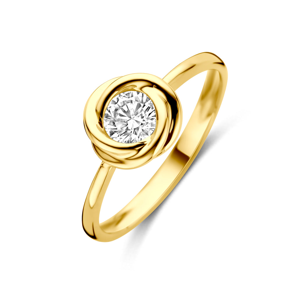 ring zirkonia 14K geelgoud