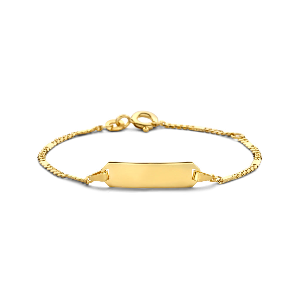 graveerarmband plaat 5,5 mm 14K geelgoud - rechthoek