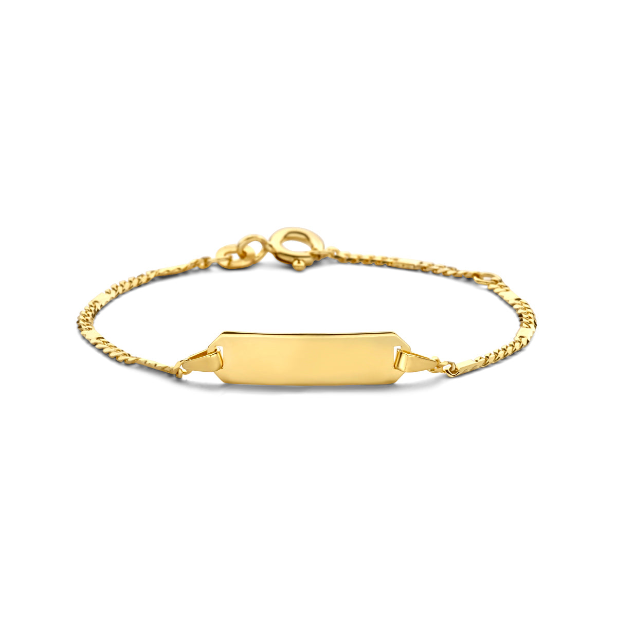 graveerarmband plaat 5,5 mm 14K geelgoud - rechthoek