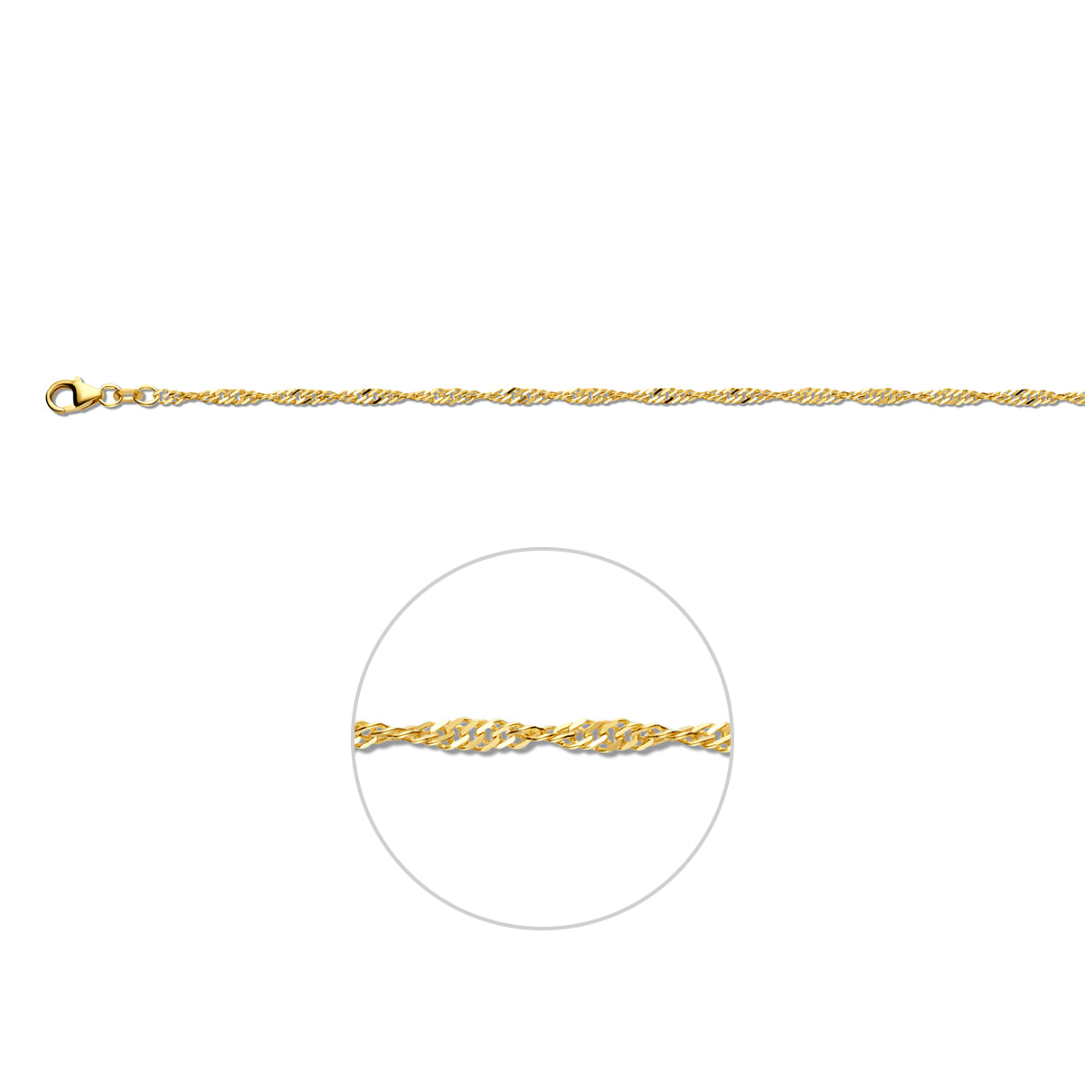 singapore 2,4 mm 14K geelgoud