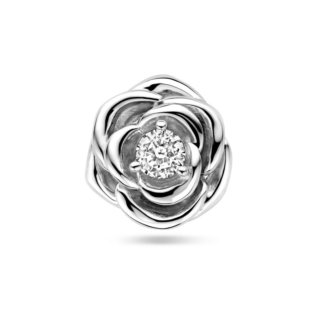 Anhänger Rose Zirkonia 11 mm Silber rhodiniert