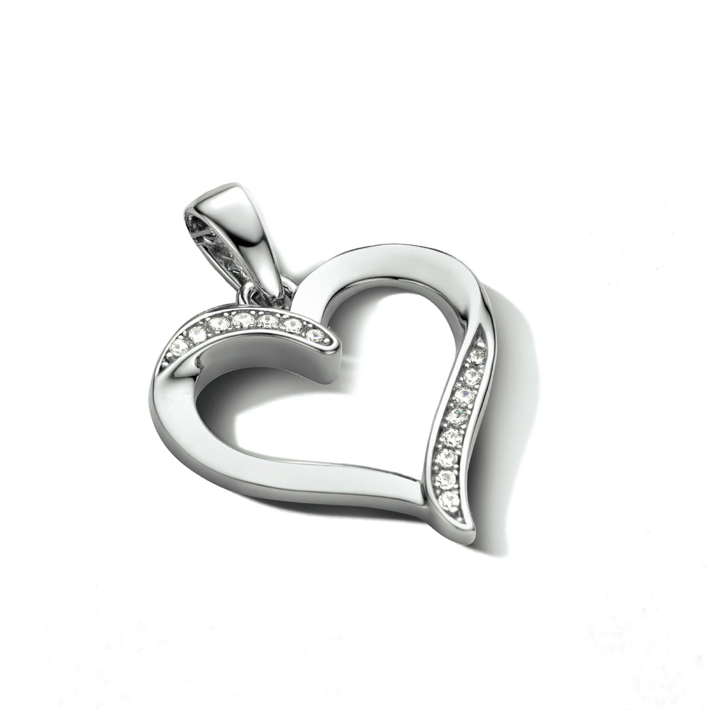 hanger hart zilver gerhodineerd