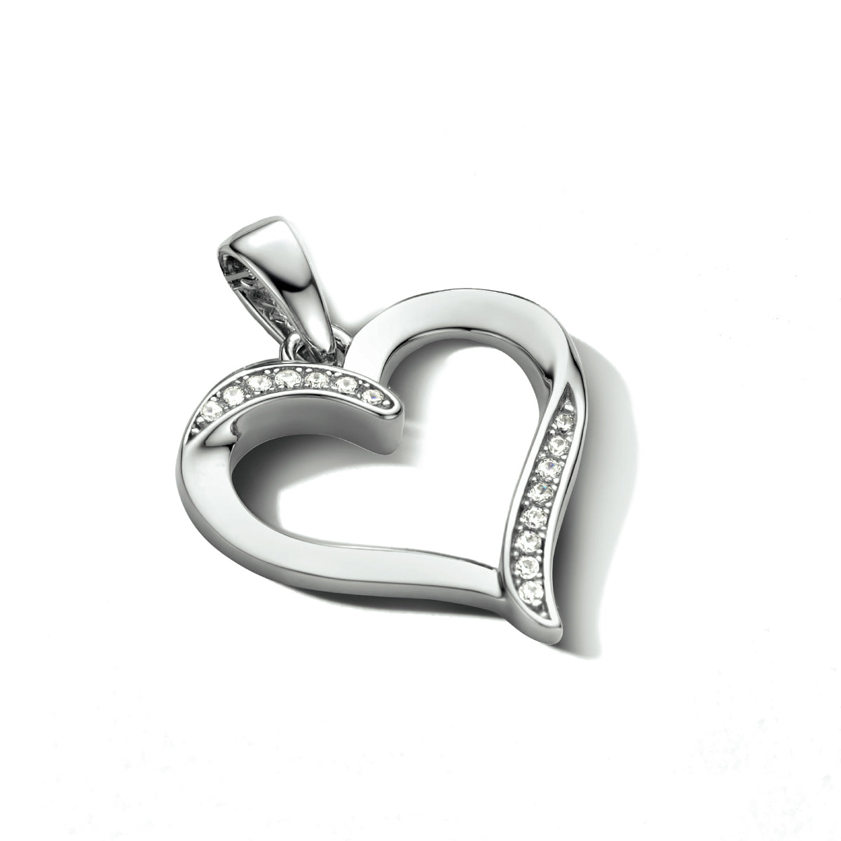 hanger hart zilver gerhodineerd