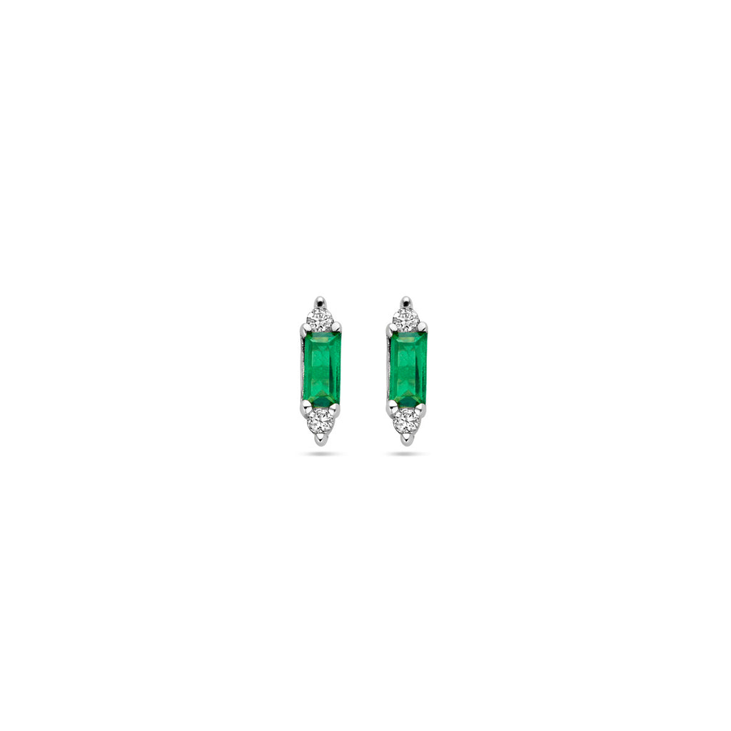 oorknoppen groen zirkonia zilver gerhodineerd