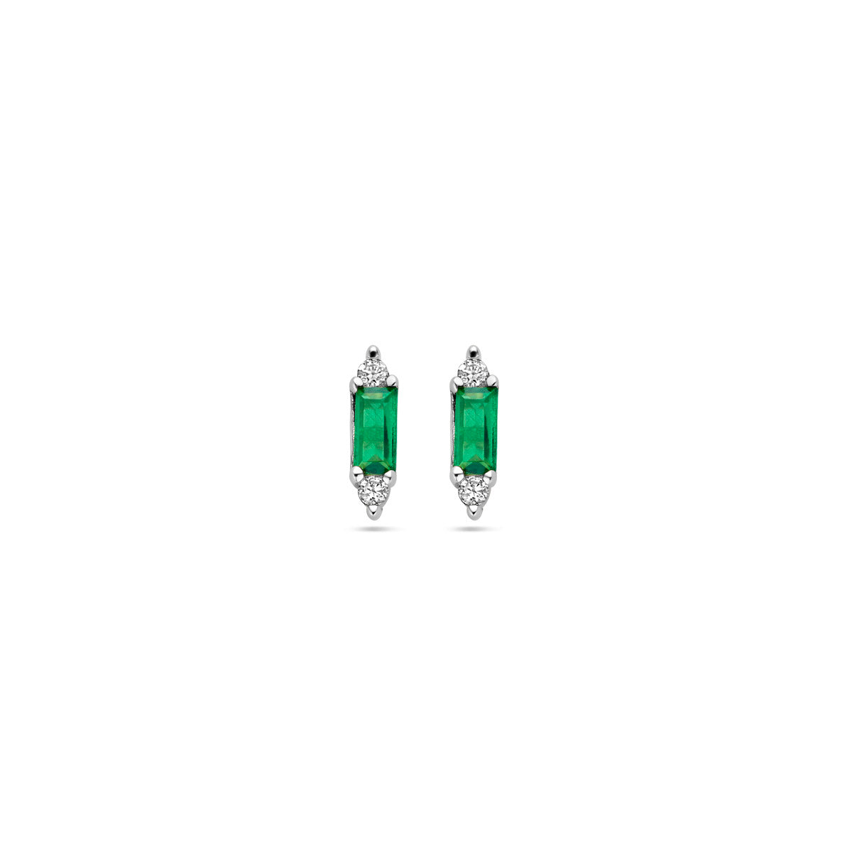oorknoppen groen zirkonia zilver gerhodineerd