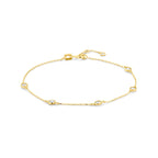 Armband Zirkonia 17 - 18 - 19 cm 14K Gelbgold